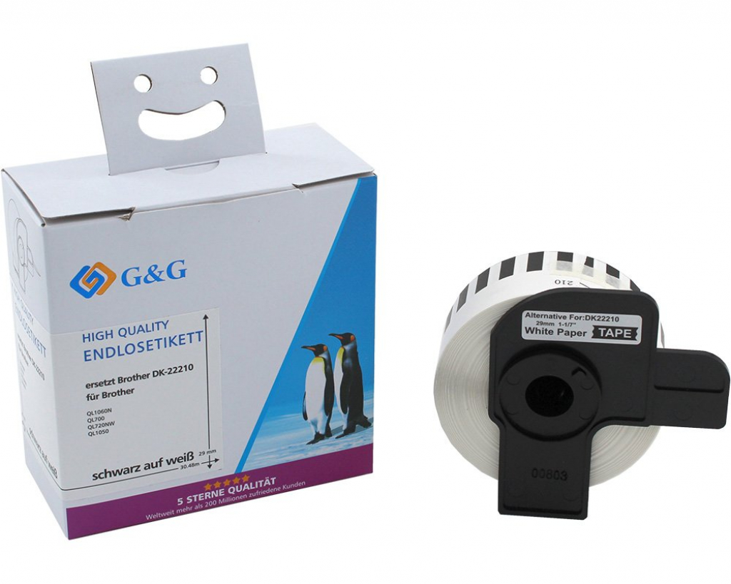 Касета за етикетен принтер BROTHER ТИП QL - 29mm x 30.48m - DK22210 P№RL-BR-DK22210 - G&Gна ниска цена с бърза доставка - BestPC.BG
