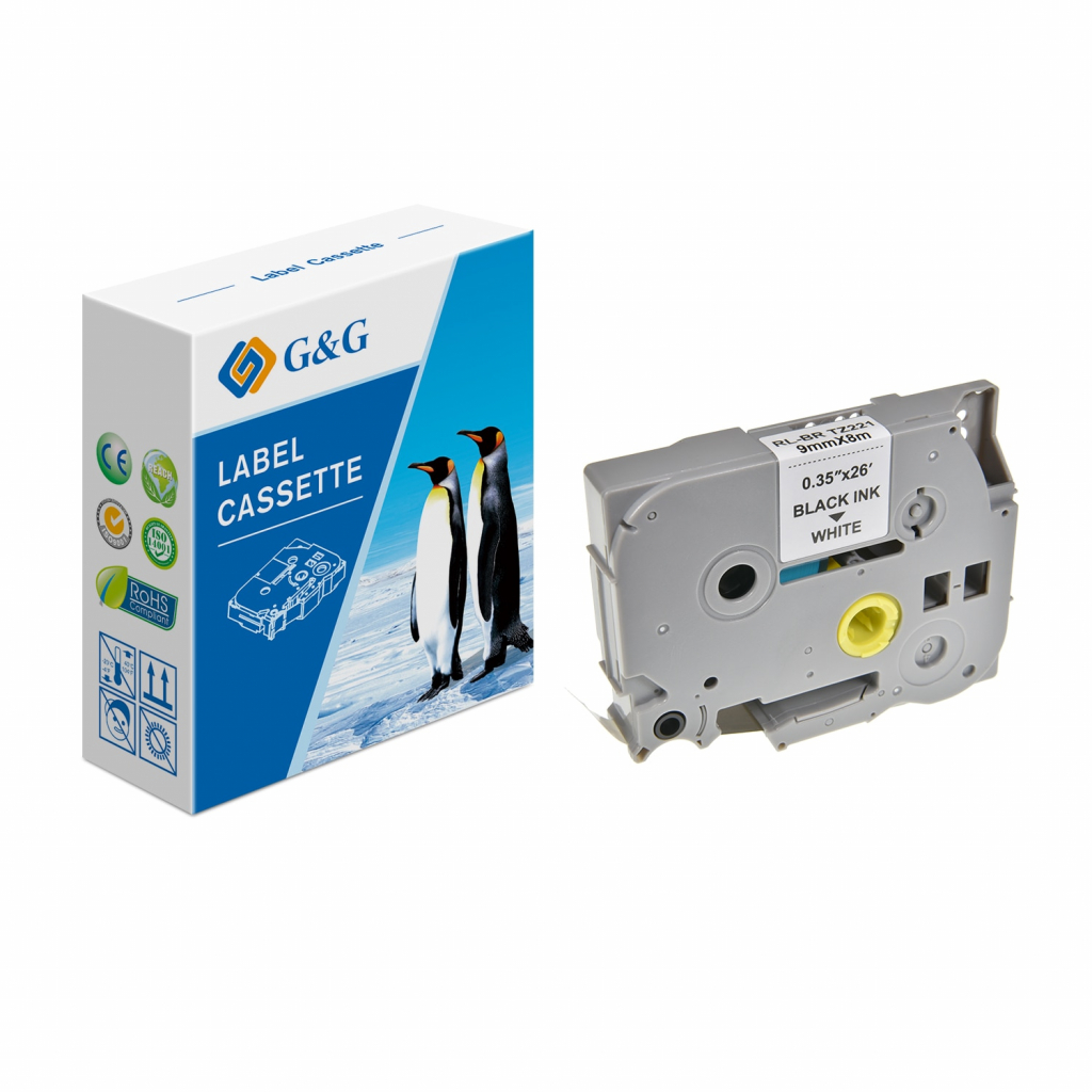 Касета за етикетен принтер RM-GG-910 - BLACK ON WHITE - 9mm x 8m P№RL -B-T221на ниска цена с бърза доставка - BestPC.BG