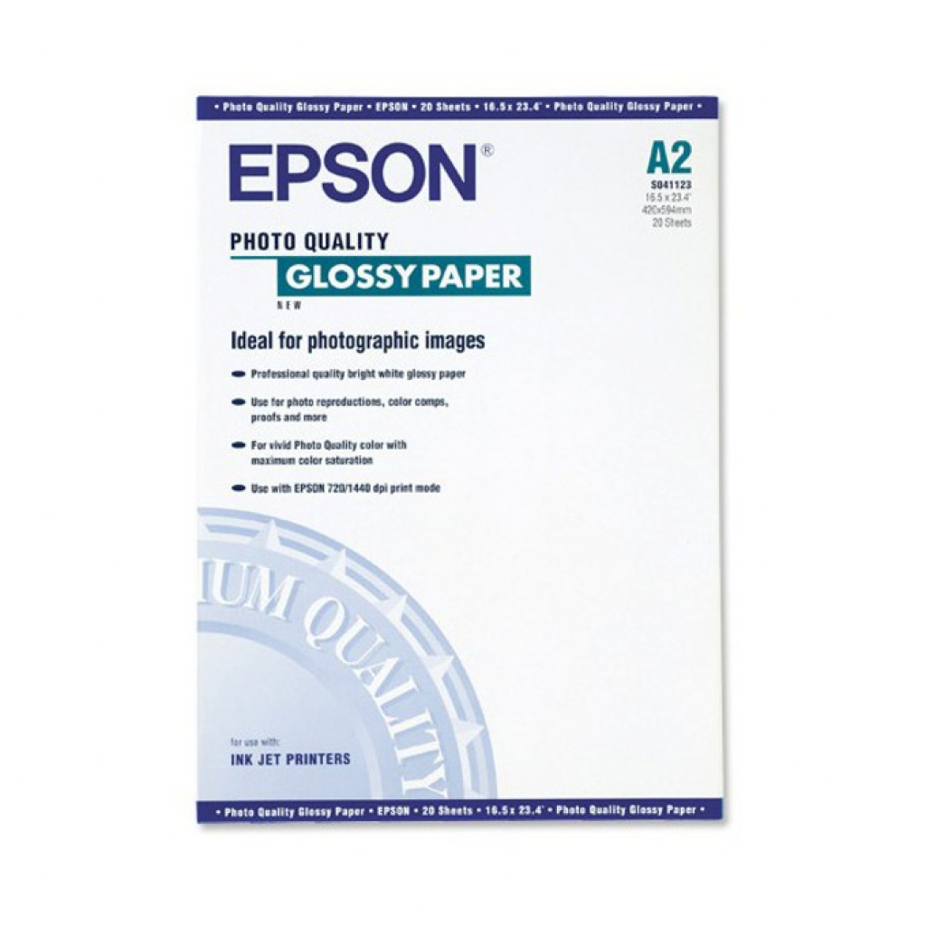 Хартия за принтер EPSON PHOTO QUALITY GLOSSY PAPER - A2на ниска цена с бърза доставка - BestPC.BG