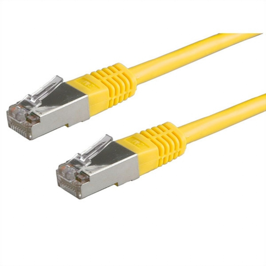 Медна пач корда Roline 21.15.0742 :: S-FTP Patch кабел Cat.5e (Class D), жълт, 20.0 мна ниска цена с бърза доставка