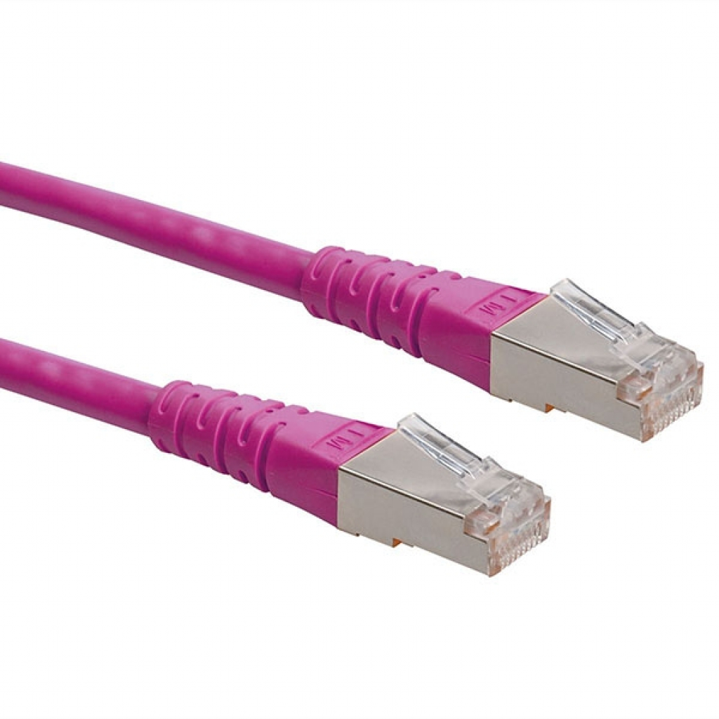 Медна пач корда Roline S/FTP кабел, Cat.6, розов цвят, 15.0 мна ниска цена с бърза доставка