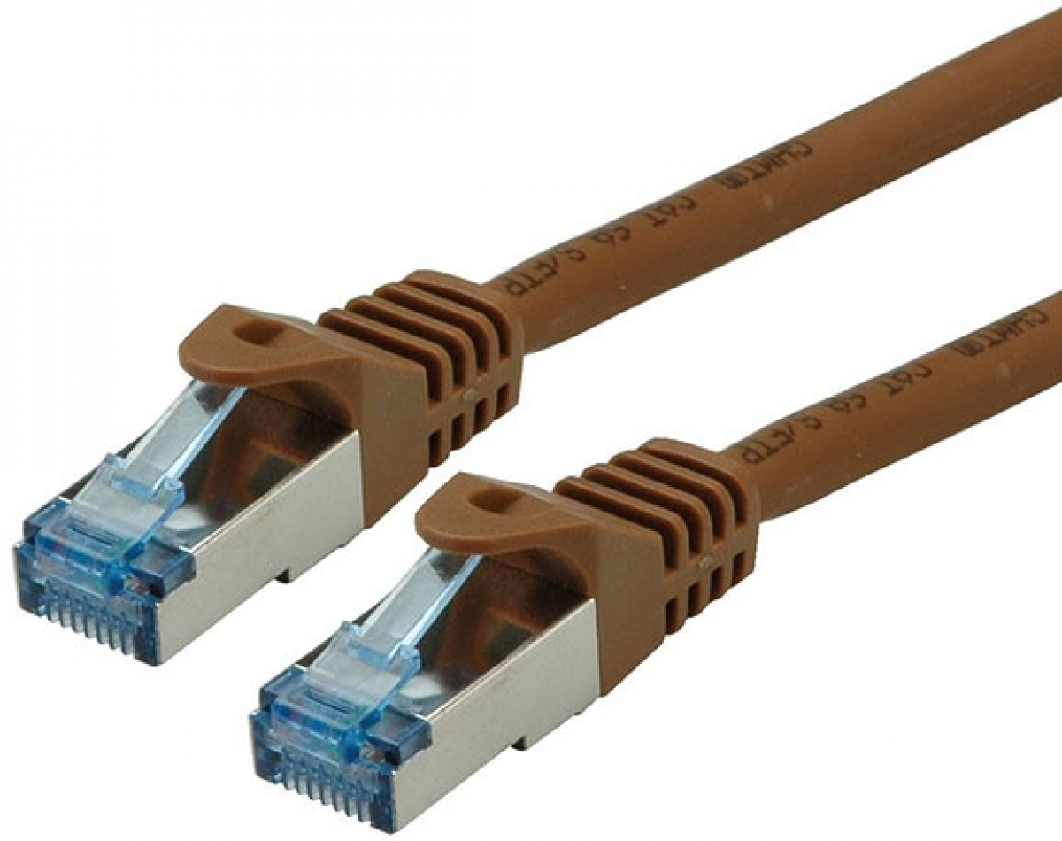 Медна пач корда Patch cable S-FTP Cat.6a 5m, Brown 21.15.2885на ниска цена с бърза доставка - BestPC.BG