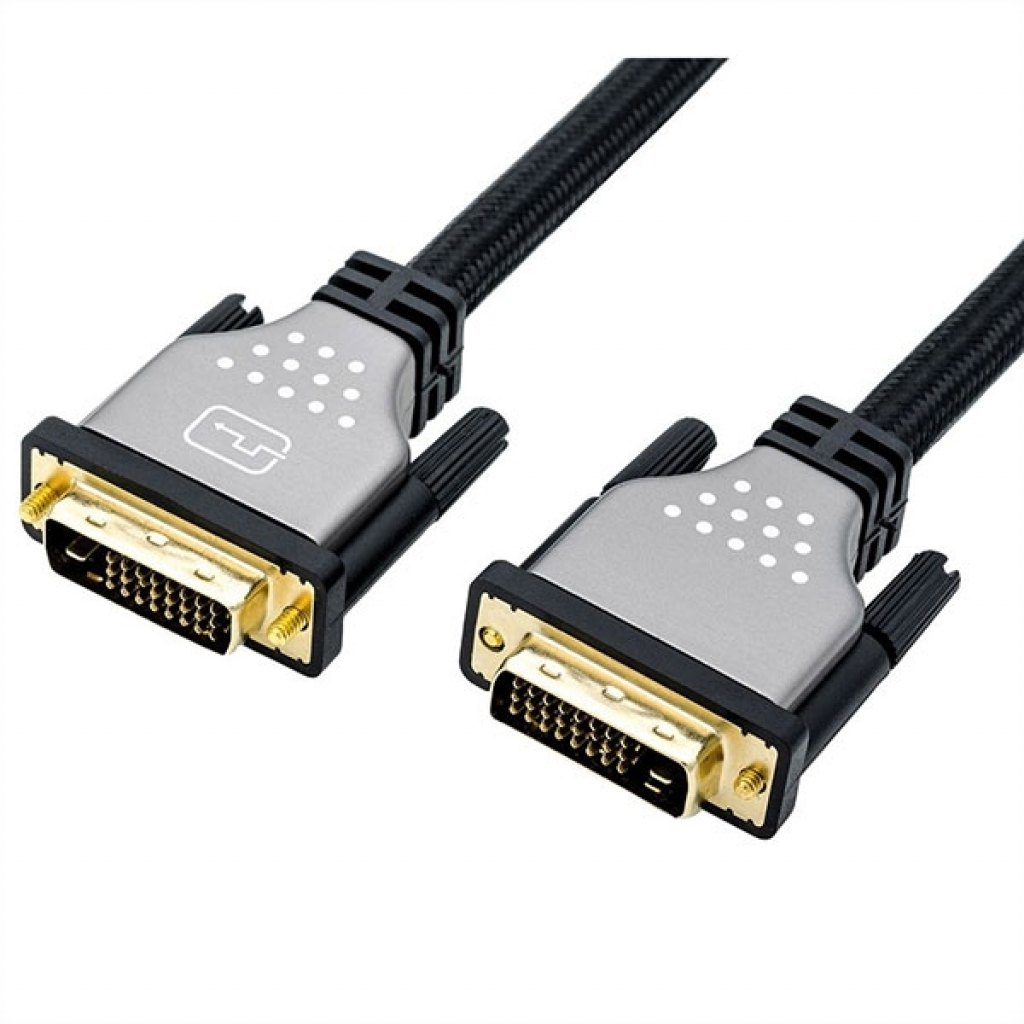 Кабел/адаптер Roline 11.04.5860, DVI - DVI Dual Link, 1 метърна ниска цена с бърза доставка - BestPC.BG