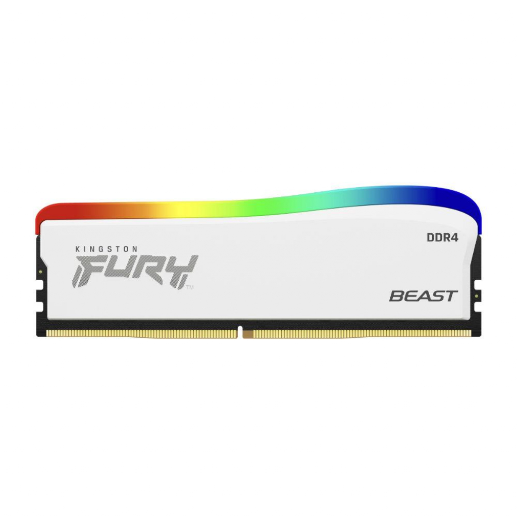 Памет Kingston FURY Beast White RGB 8GB DDR4 PC4-28800 3600MHz CL17 KF436C17BWA-8на ниска цена с бърза доставка