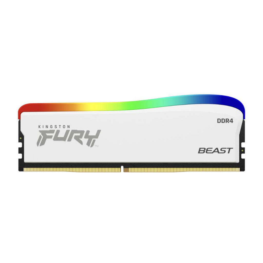 Памет Kingston FURY Beast White RGB 8GB DDR4 PC4-28800 3600MHz CL17 KF436C17BWA-8на ниска цена с бърза доставка - BestPC.BG