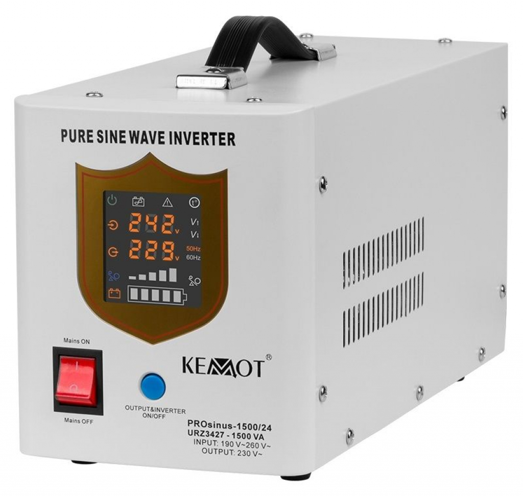 Инвертор KEMOT URZ3427 PROsinus, 24VDC-220VAC, 1050W, UPS функцияна ниска цена с бърза доставка