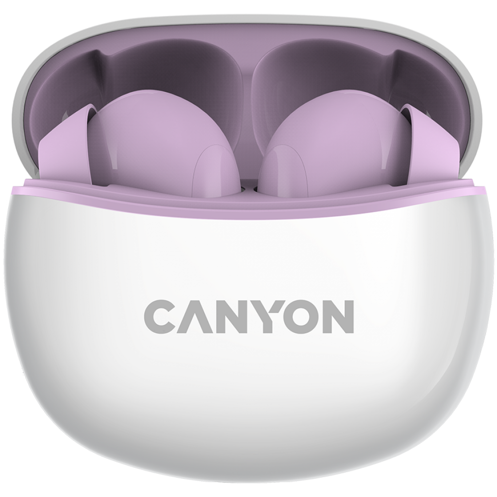 Слушалки Canyon TWS-5, безжични Bluetooth, в ухо, вграден микрофон, виолетовна ниска цена с бърза доставка