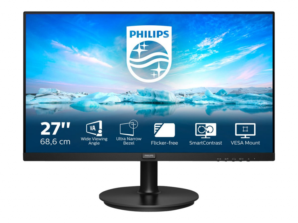 Монитор PHILIPS 271V8LA-00 27inch VA LCD FHD 1920x1080 16:9 3000:1 250cd-m2 4ms VGAна ниска цена с бърза доставка - BestPC.BG