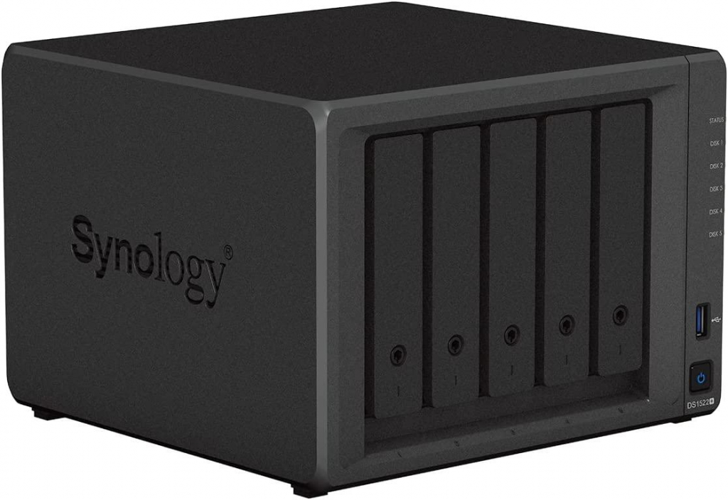 Мрежов сторидж (NAS/SAN) Synology DS1522+, за 5 диска, до 108TB, CPU 2.6GHz, RAM 8GB, 4xГигабит, USB 3.2 Gen 1на ниска цена с бърза доставка - BestPC.BG