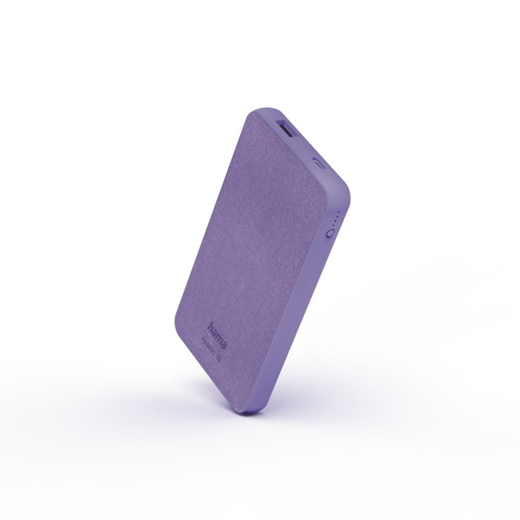 Външна батерия HAMA Fabric 10, 10000 mAh, LiPolym, USB-C, USB-A, Лилавна ниска цена с бърза доставка - BestPC.BG