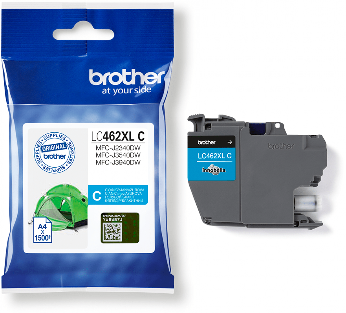 Касета с мастило BROTHER LC462XLC Cyan Ink Cartridgeна ниска цена с бърза доставка - BestPC.BG