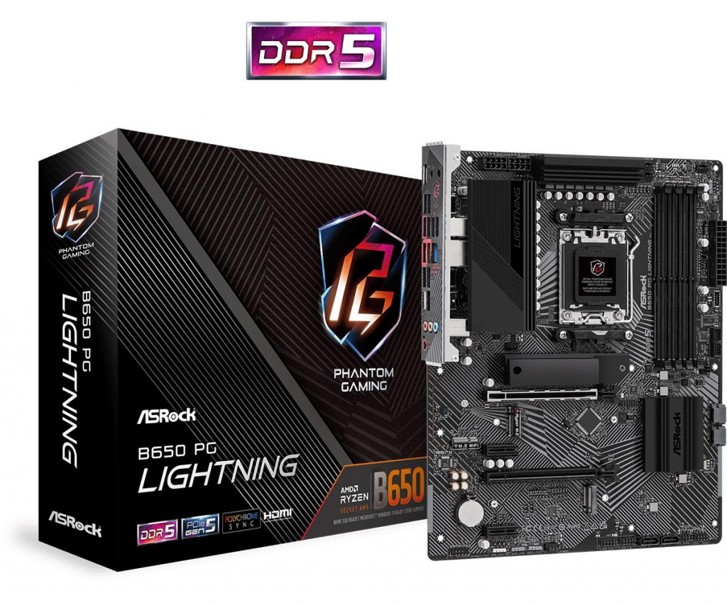 Дънна платка ASROCK B650 PG Lightning, Socket AM5, ATXна ниска цена с бърза доставка - BestPC.BG