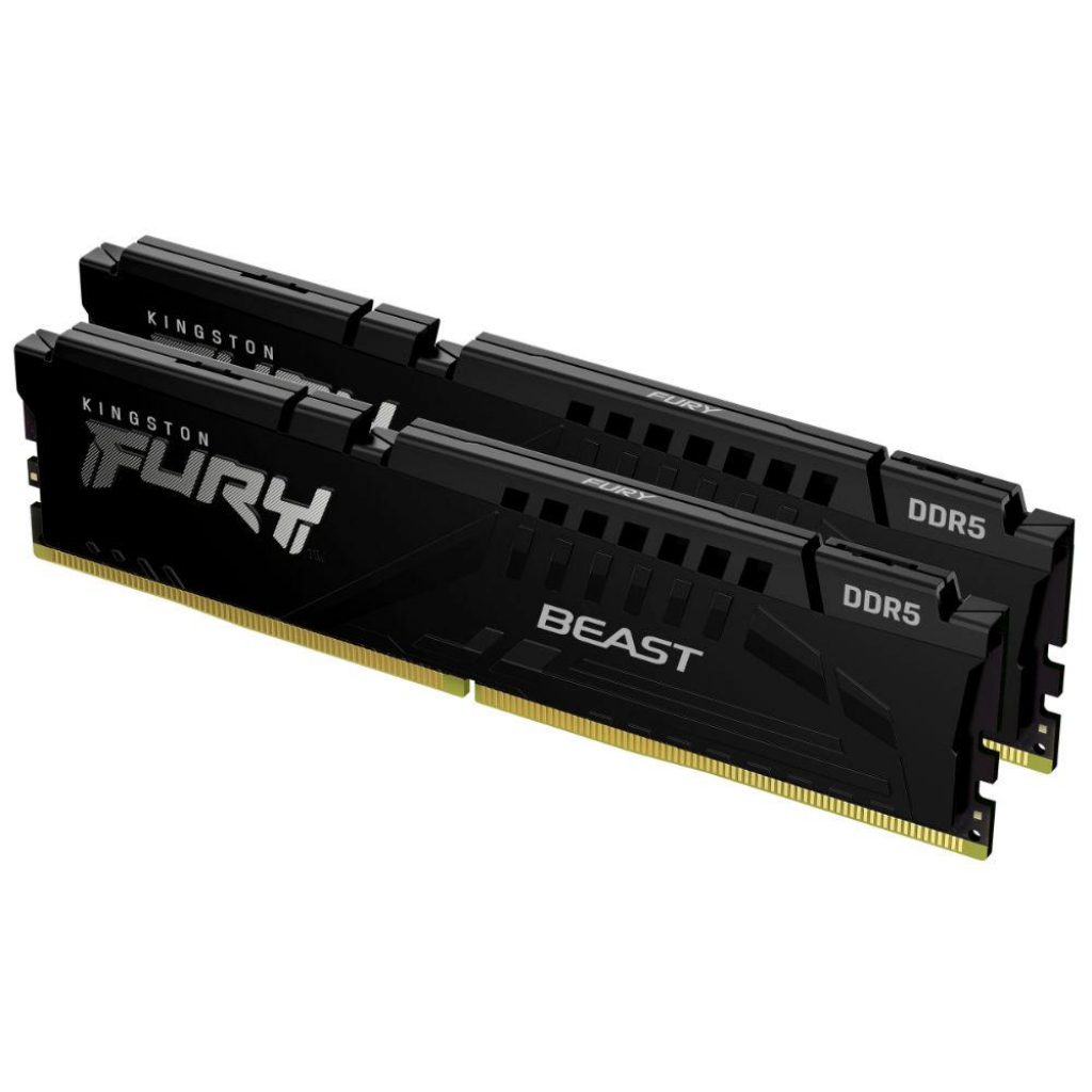 Памет Kingston FURY Beast Black 64GB(2x32GB) DDR5 PC5-44800 5600MHz CL40на ниска цена с бърза доставка