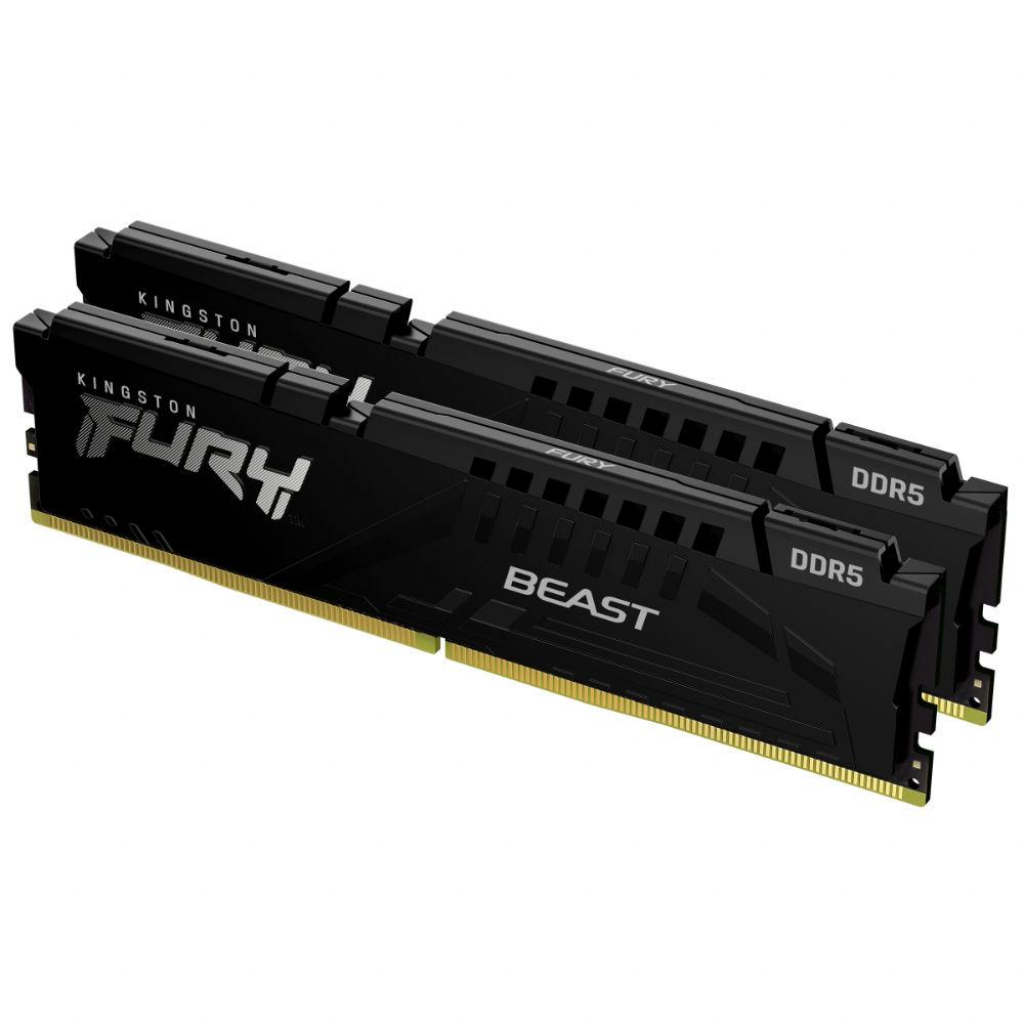 Памет Kingston FURY Beast Black 64GB(2x32GB) DDR5 PC5-44800 5600MHz CL40на ниска цена с бърза доставка - BestPC.BG