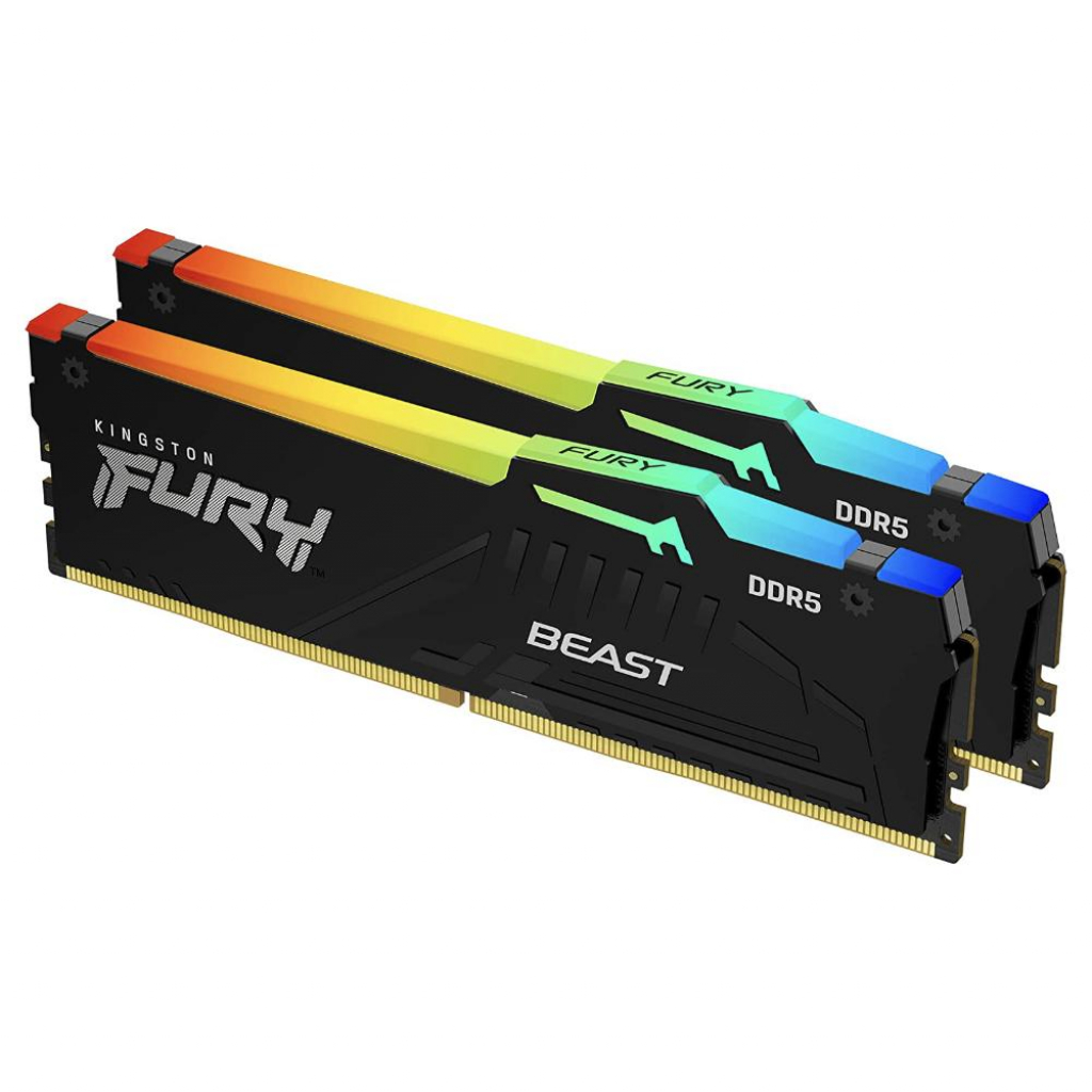 Памет Kingston FURY Beast Black RGB 64GB(2x32GB) DDR5 PC5-41600 5200MHz CL40на ниска цена с бърза доставка - BestPC.BG