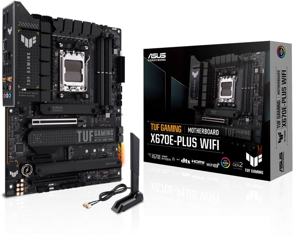 Дънна платка ASUS TUF Gaming X670E-Plus WIFI, AM5, 4 x DDR4на ниска цена с бърза доставка