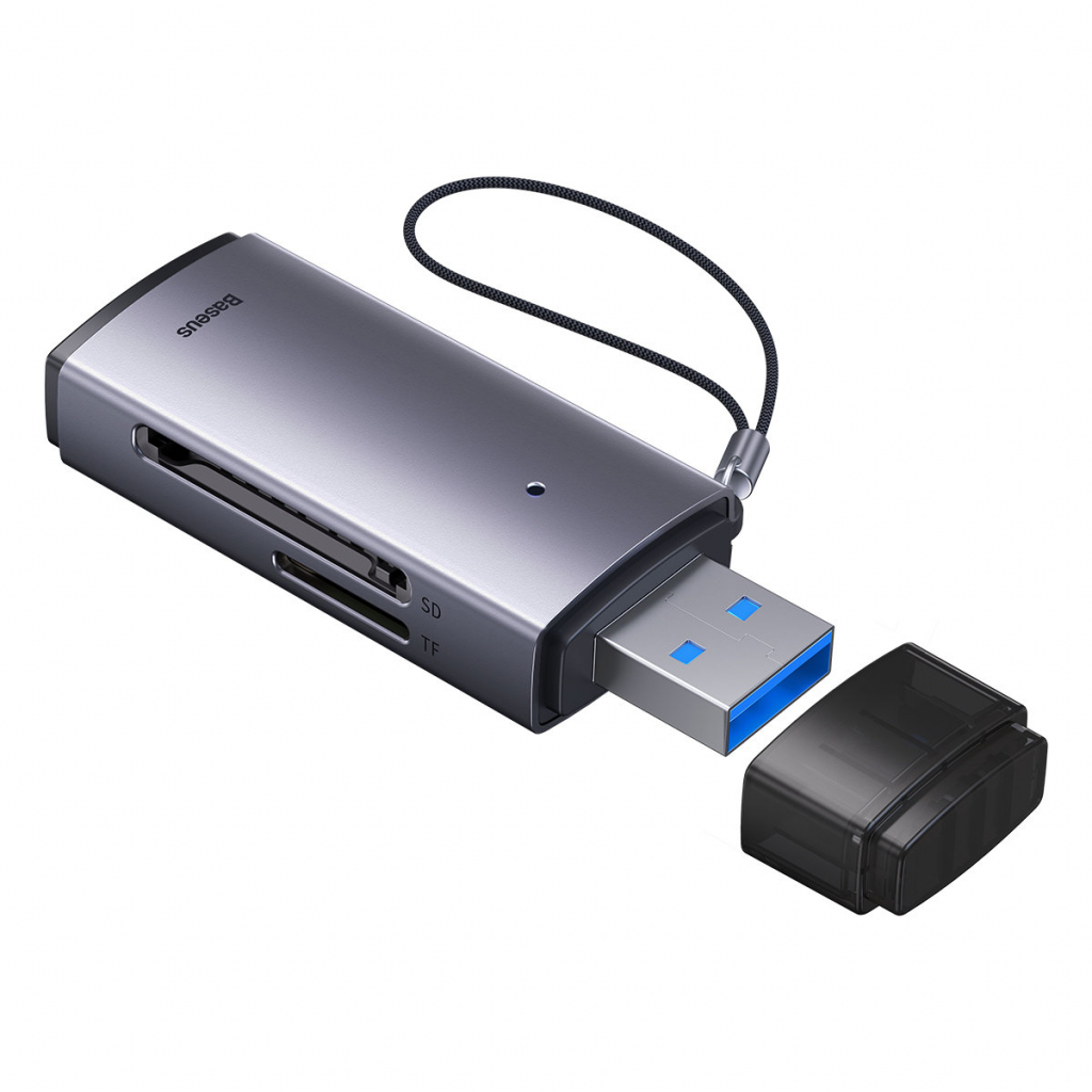 Четец на карти Baseus Lite Series адаптер SD - TF USB WKQX060013 сивна ниска цена с бърза доставка - BestPC.BG