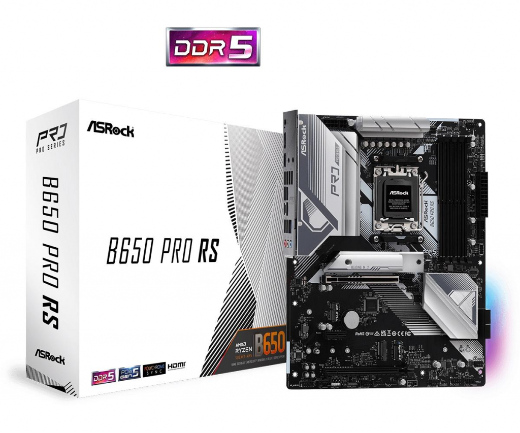 Дънна платка ASROCK MB Desktop B650 PRO RS, AM5, 4x DDR5, 1x PCIe 4.0 x16, 1x PCIe 3.0 x 16на ниска цена с бърза доставка - BestPC.BG