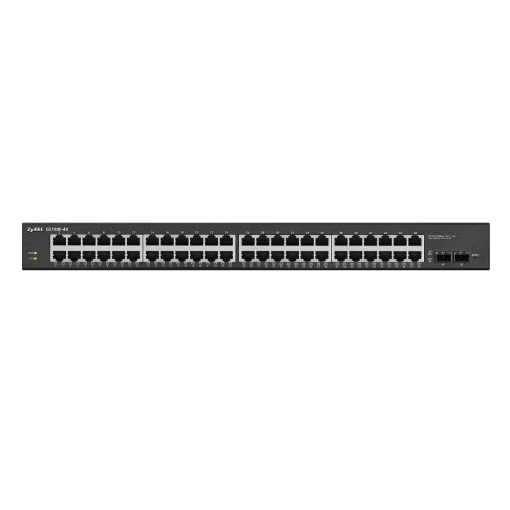 Комутатор/Суич ZyXEL GS1900-48 v2, 48-port GbE L2 Smart Switch, rackmountна ниска цена с бърза доставка - BestPC.BG