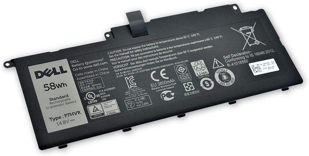 F7HVR батерия за лаптоп Dell, 4 клетки, 14.4V, 3900mAhна ниска цена с бърза доставка - BestPC.BG