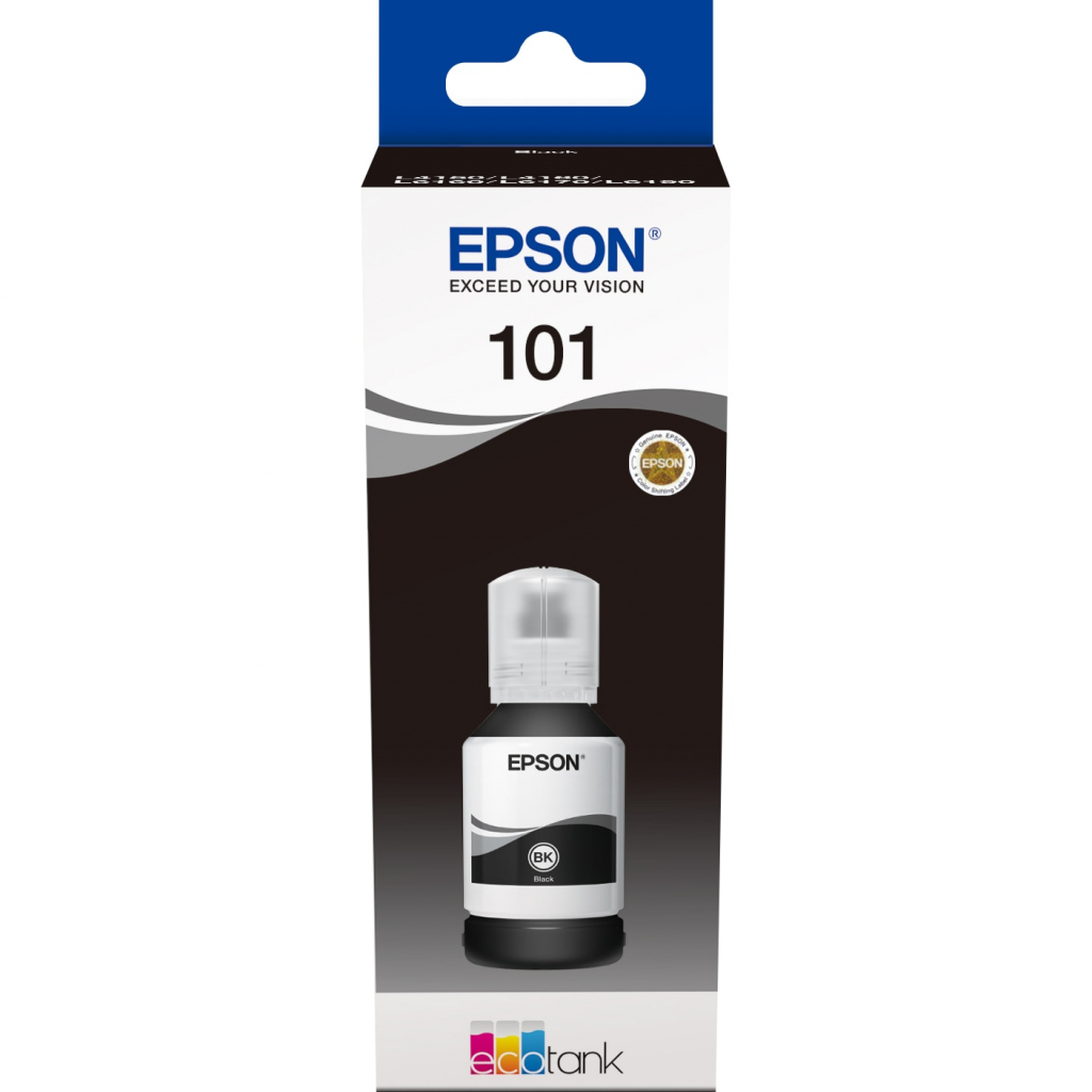 Касета с мастило EPSON L4150 / L4160 / L6160 / L6170 / L6190 - 101 Eco Tank Black Ink Bottle - 127mlна ниска цена с бърза доставка - BestPC.BG