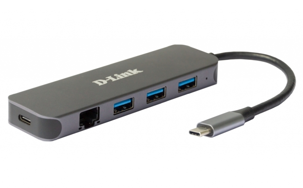 USB Хъб D-Link 5-in-1 USB-C Hub with Gigabit Ethernet-Power Deliveryна ниска цена с бърза доставка - BestPC.BG