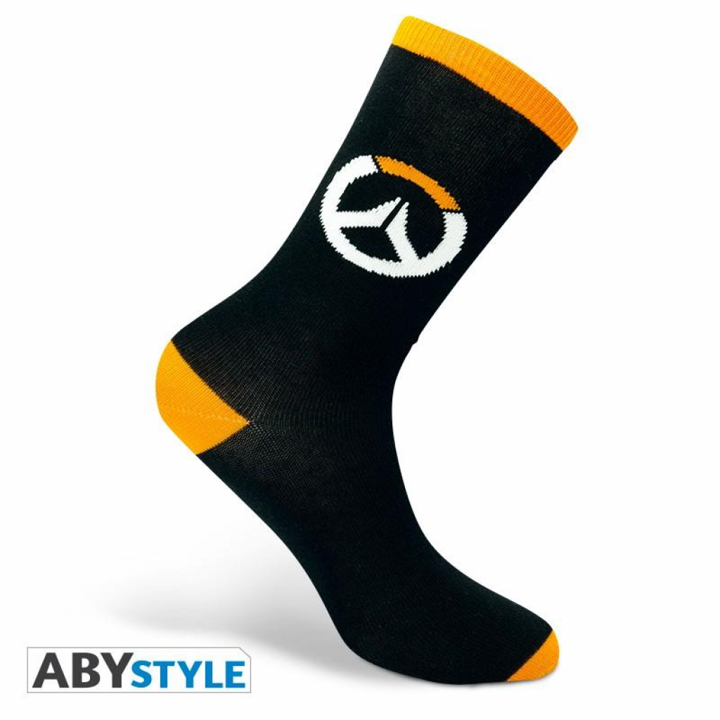Чорапи ABYSTYLE OVERWATCH Socks Logo, Черен-Оранжевна ниска цена с бърза доставка - BestPC.BG