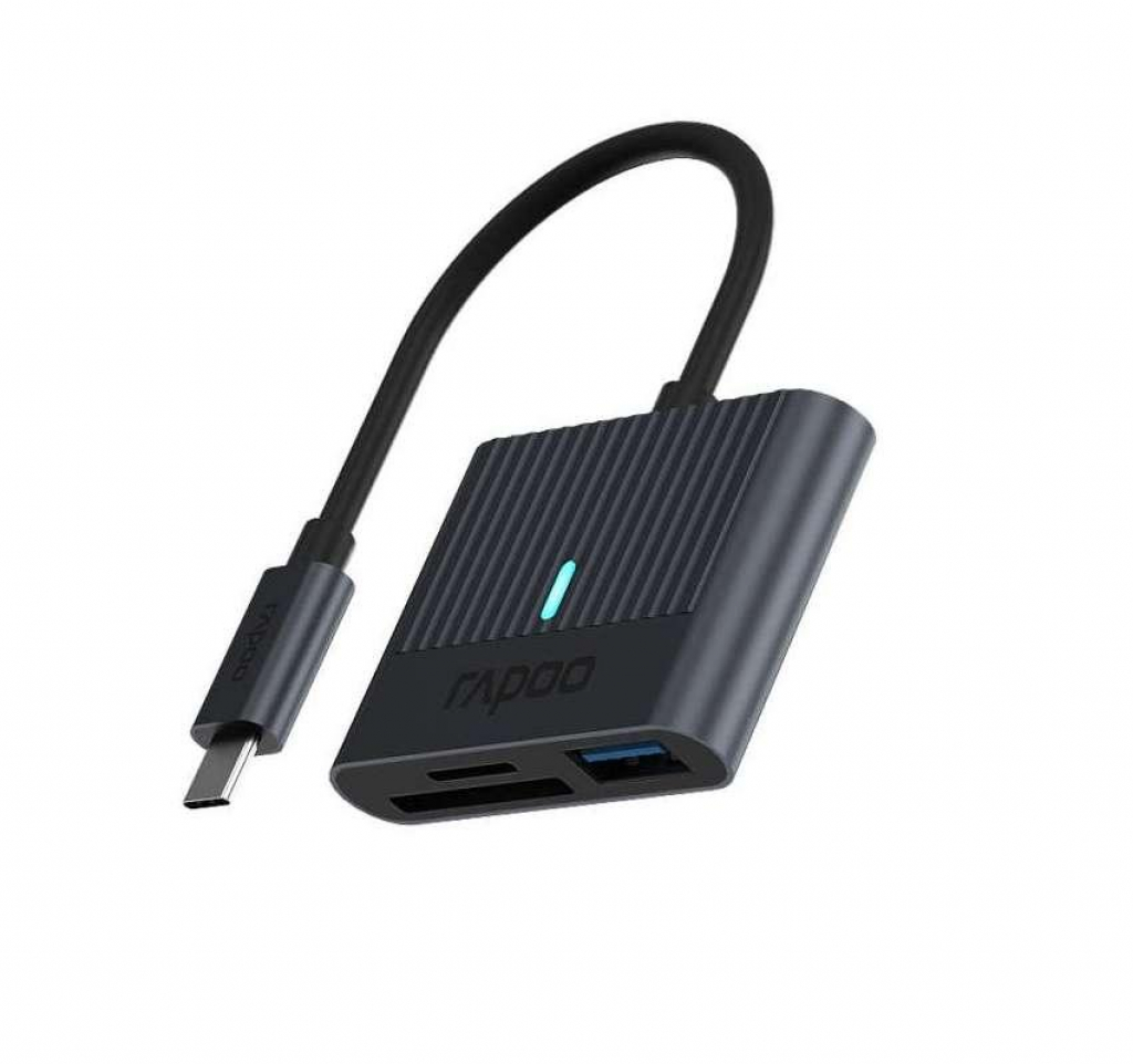 Четец за карти Rapoo UCR-3001, USB-C, Черенна ниска цена с бърза доставка - BestPC.BG