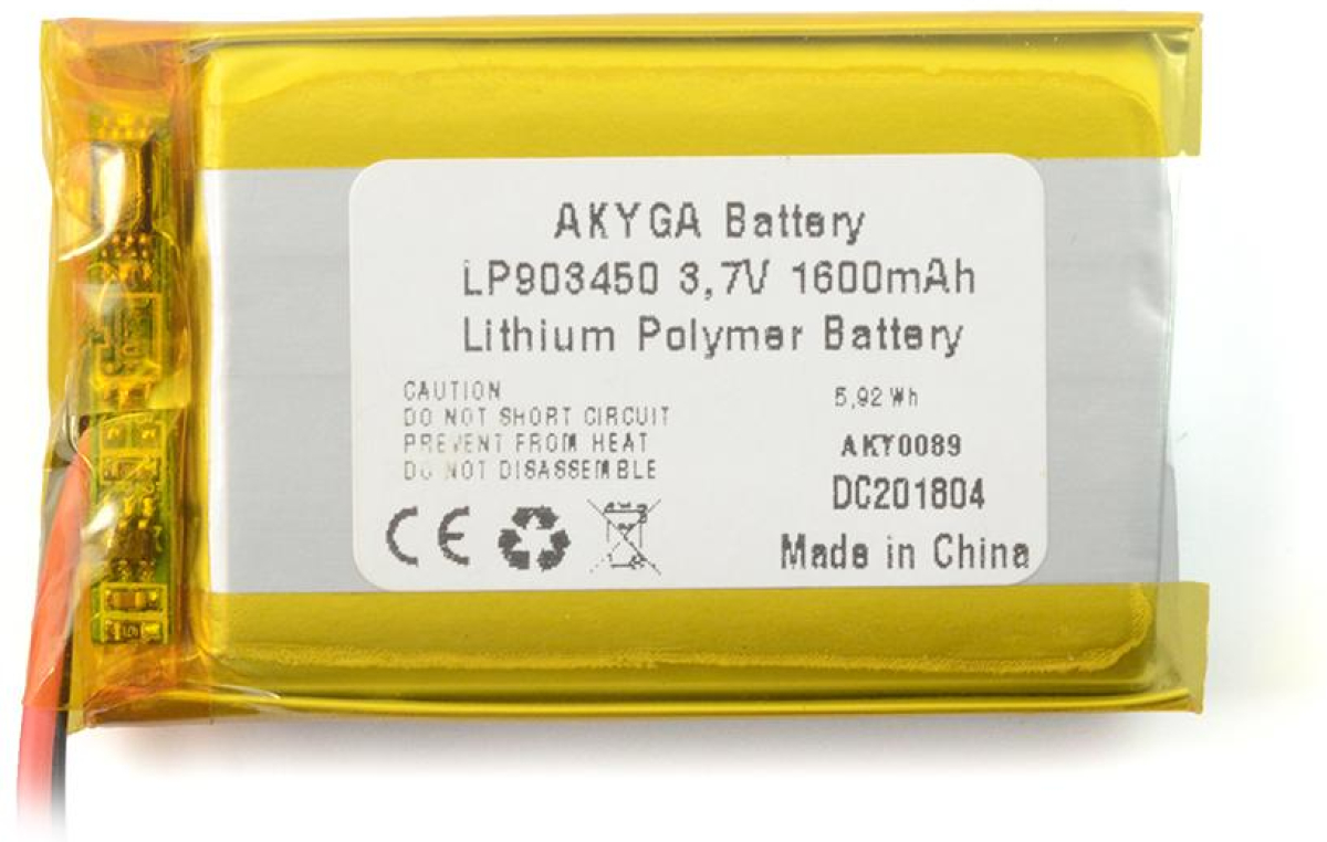 Акумулаторна батерия AKYGA, Li-Po, 3.7 V, 1600mAh, PCMна ниска цена с бърза доставка - BestPC.BG