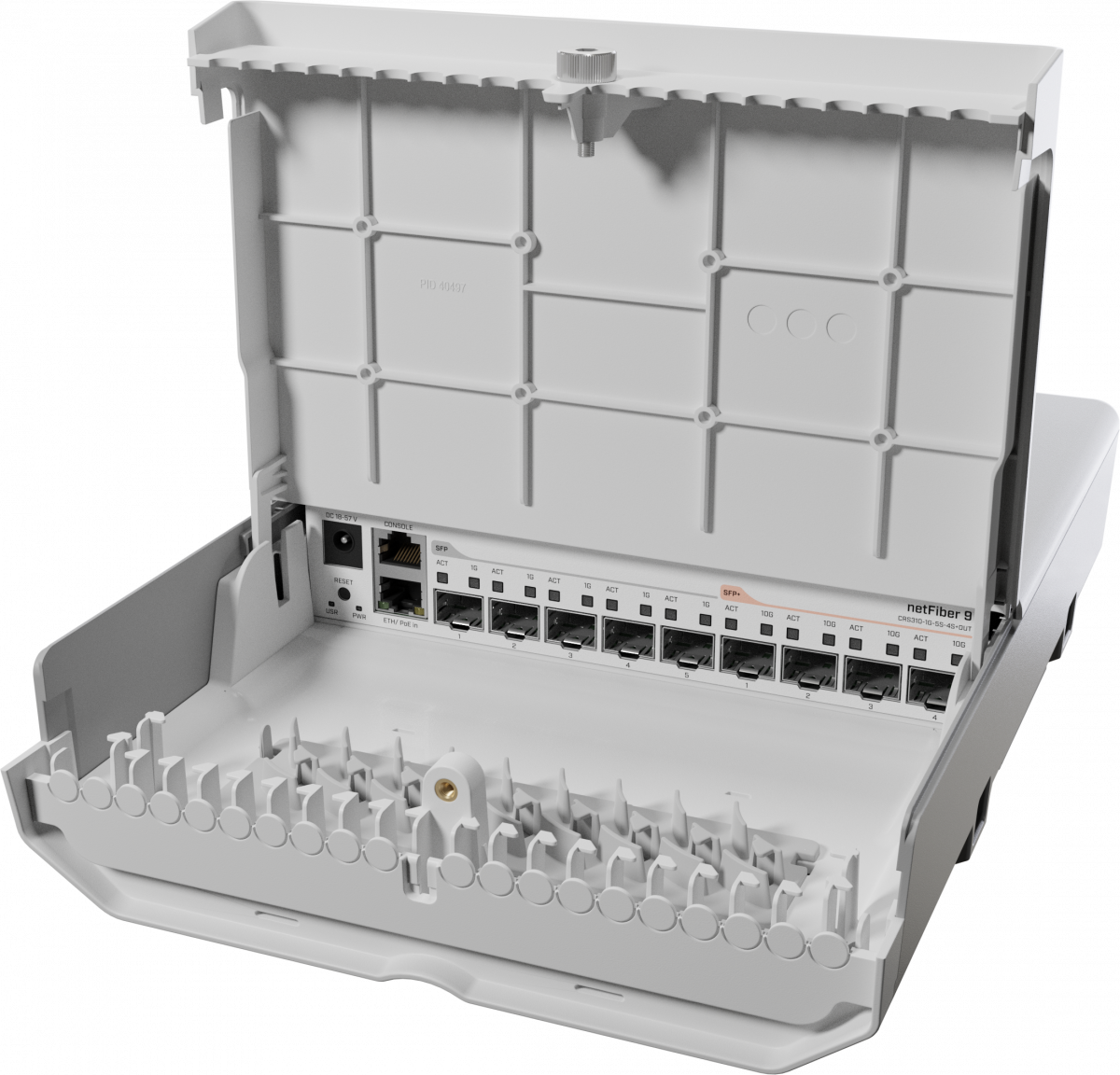 Комутатор/Суич Комутатор MikroTik netFiber 9 SFP+ CRS310-1G-5S-4S+OUTна ниска цена с бърза доставка - BestPC.BG