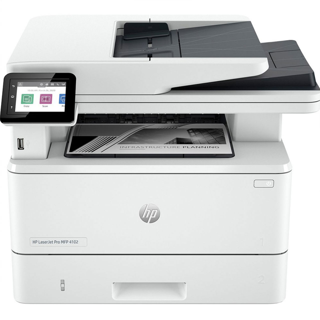 Мултифункционално у-во HP LaserJet Pro MFP 4102fdw, 42 ppm, 1200 x 1200, Факс, LAN, WiFi, USB, 2.7"на ниска цена с бърза доставка - BestPC.BG