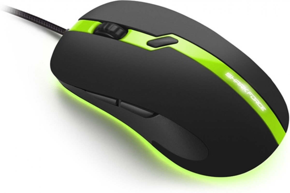 Мишка Геймърска Sharkoon Shark Force PRO Gaming, Черна/Зеленана ниска цена с бърза доставка - BestPC.BG