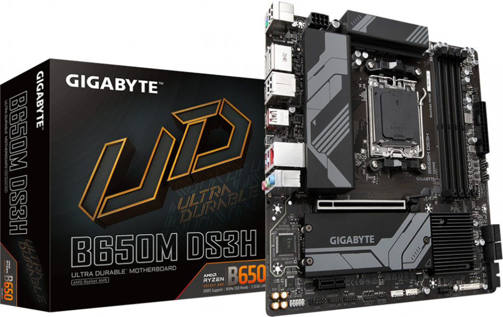 Дънна платка GIGABYTE B650M DS3H Socket AM5, 4xDDR5на ниска цена с бърза доставка - BestPC.BG