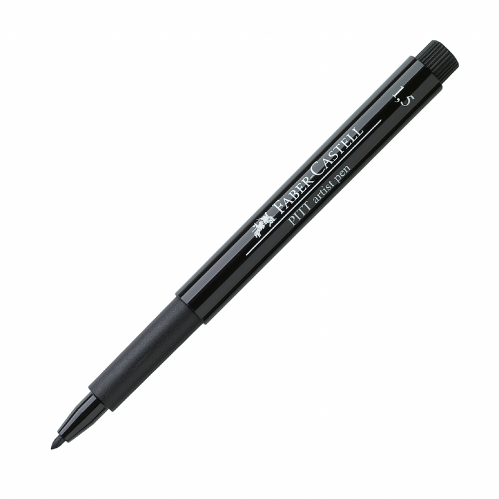 Faber-Castell Маркер Pitt Artist Pen, 1.5 mm, черенна ниска цена с бърза доставка - BestPC.BG
