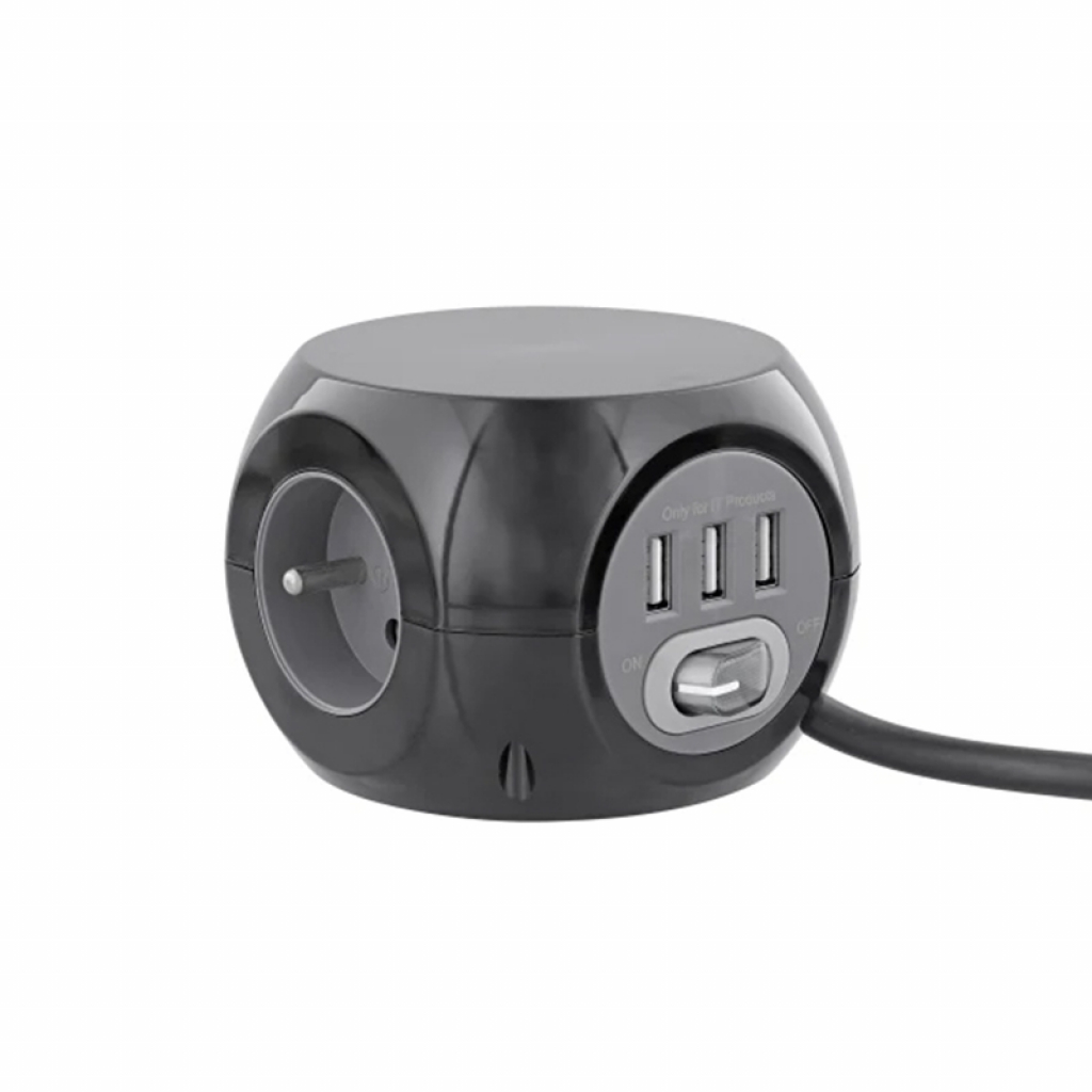 TNB USB хъб PSBALLBK, мултифункционален, 2 в 1, 3 порта, черенна ниска цена с бърза доставка - BestPC.BG