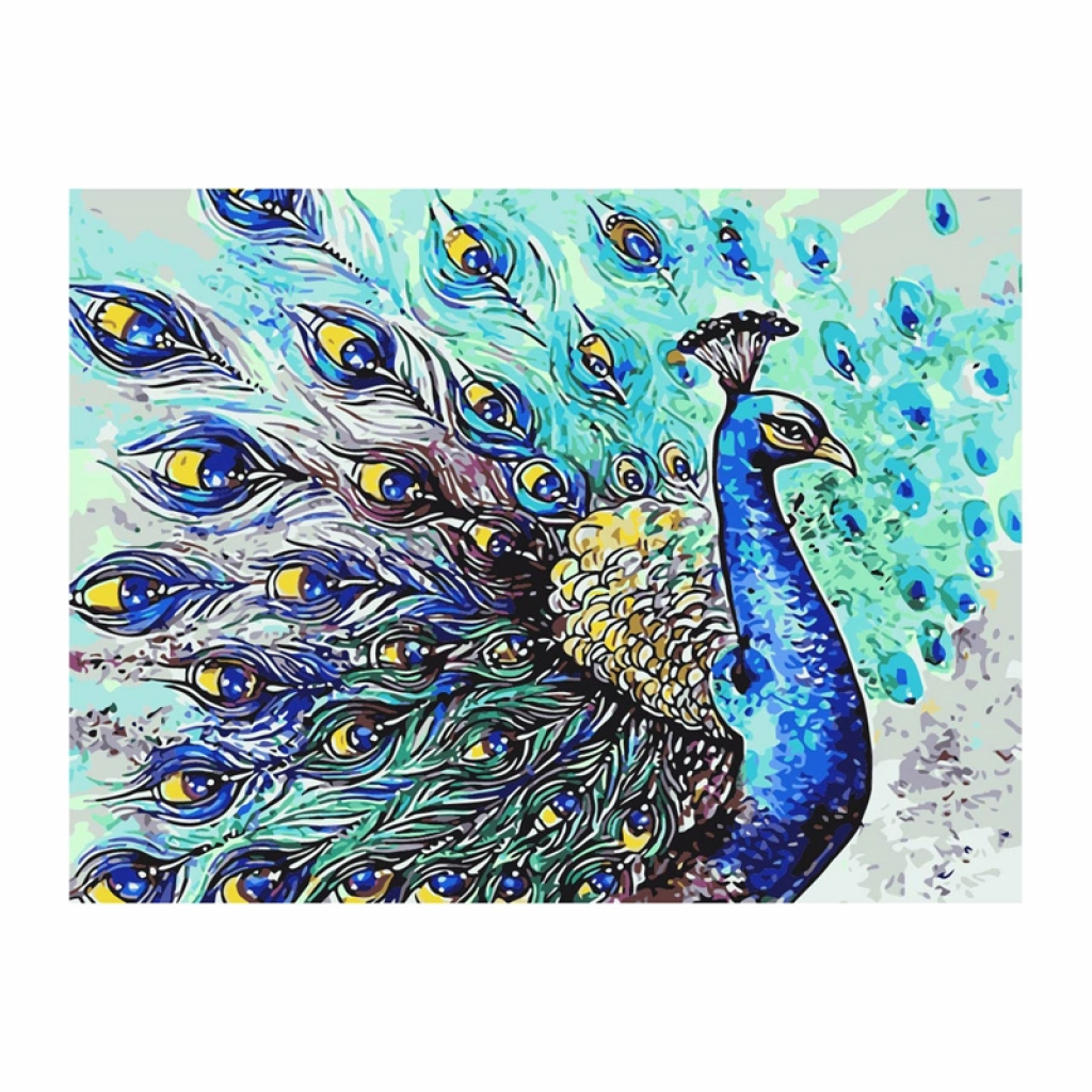 Foska Комплект рисуване по номера Паун, 40 x 50 cmна ниска цена с бърза доставка - BestPC.BG