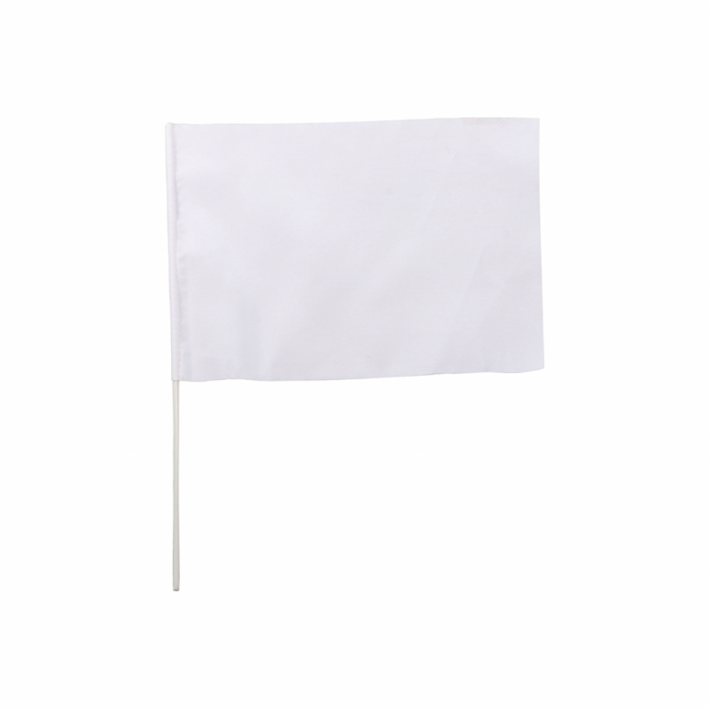 Продукт Знаме, с пластмасова дръжка, от плат, 15 х 20 cm, бялона ниска цена с бърза доставка - BestPC.BG