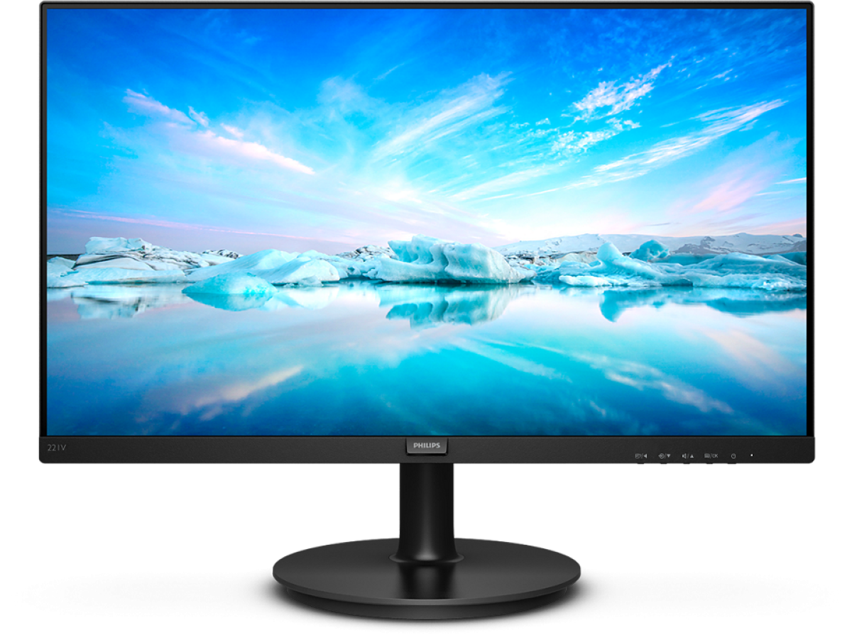 Монитор Philips 221V8A-00, 21.5" VA WLED, 1920x1080 75Hz, 4ms GtG, 250cd m-2, 3000:1на ниска цена с бърза доставка - BestPC.BG