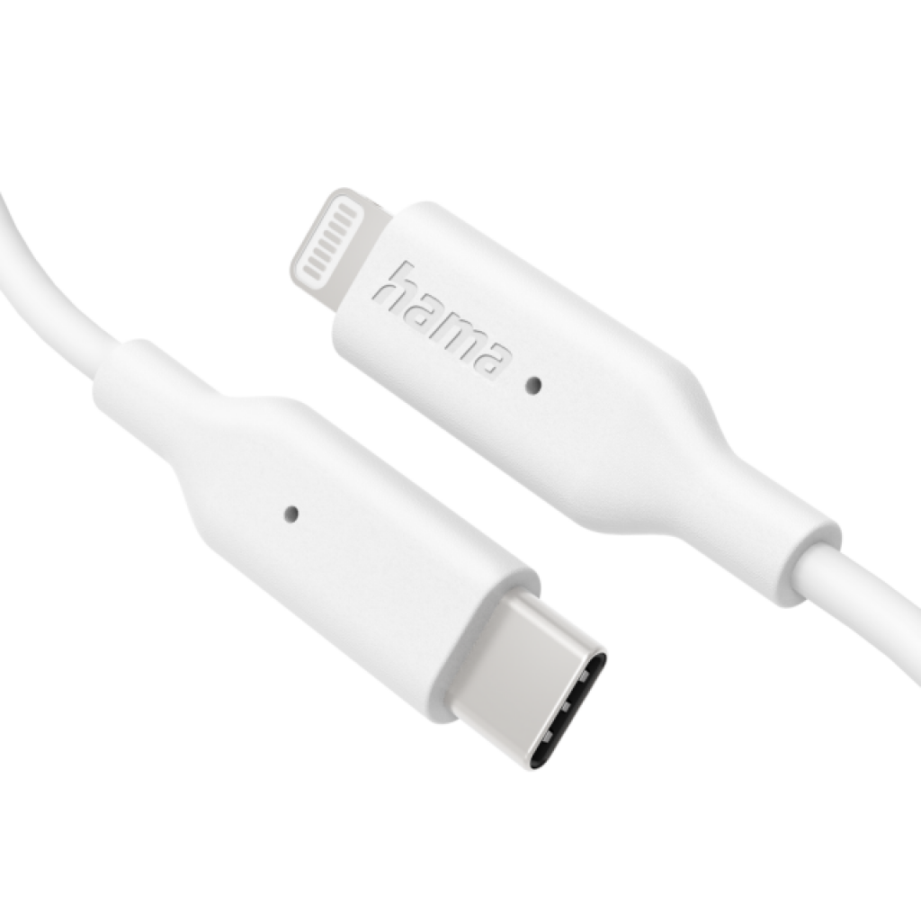 Кабел за зареждане-Дата HAMA, USB-C - Type-C-Lightning, 1м, бялна ниска цена с бърза доставка - BestPC.BG