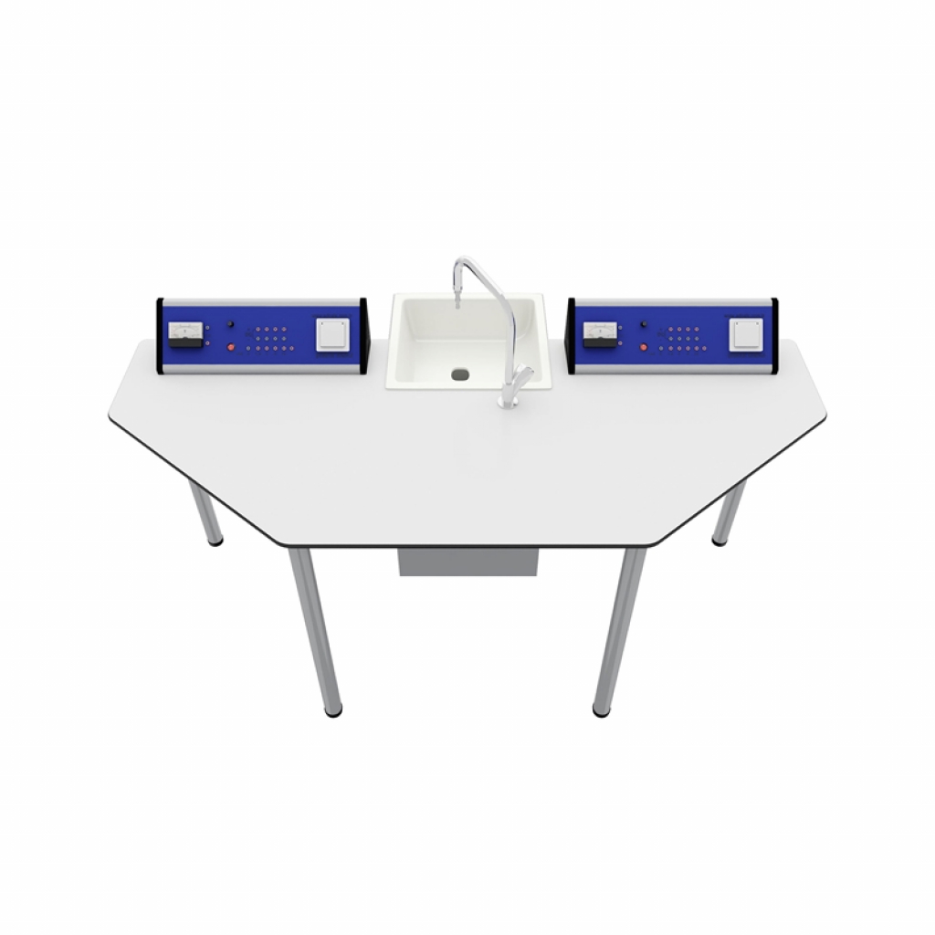 Продукт RFG Лабораторна маса по химия и биология Quin, над VII клас, 170 х 70 х 75 cm, синьо-бялана ниска цена с бърза доставка - BestPC.BG