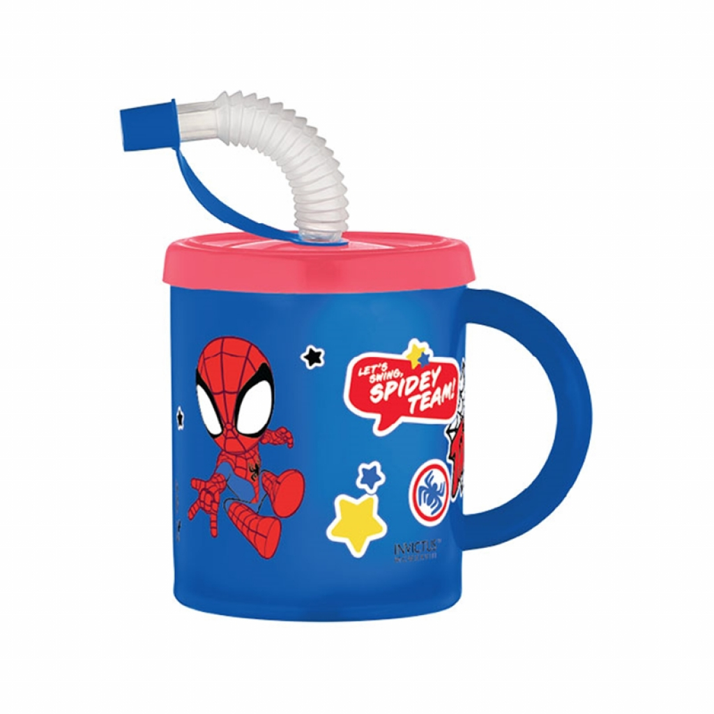 Disney Чаша със сламка и дръжка Spidey, 210 mlна ниска цена с бърза доставка - BestPC.BG