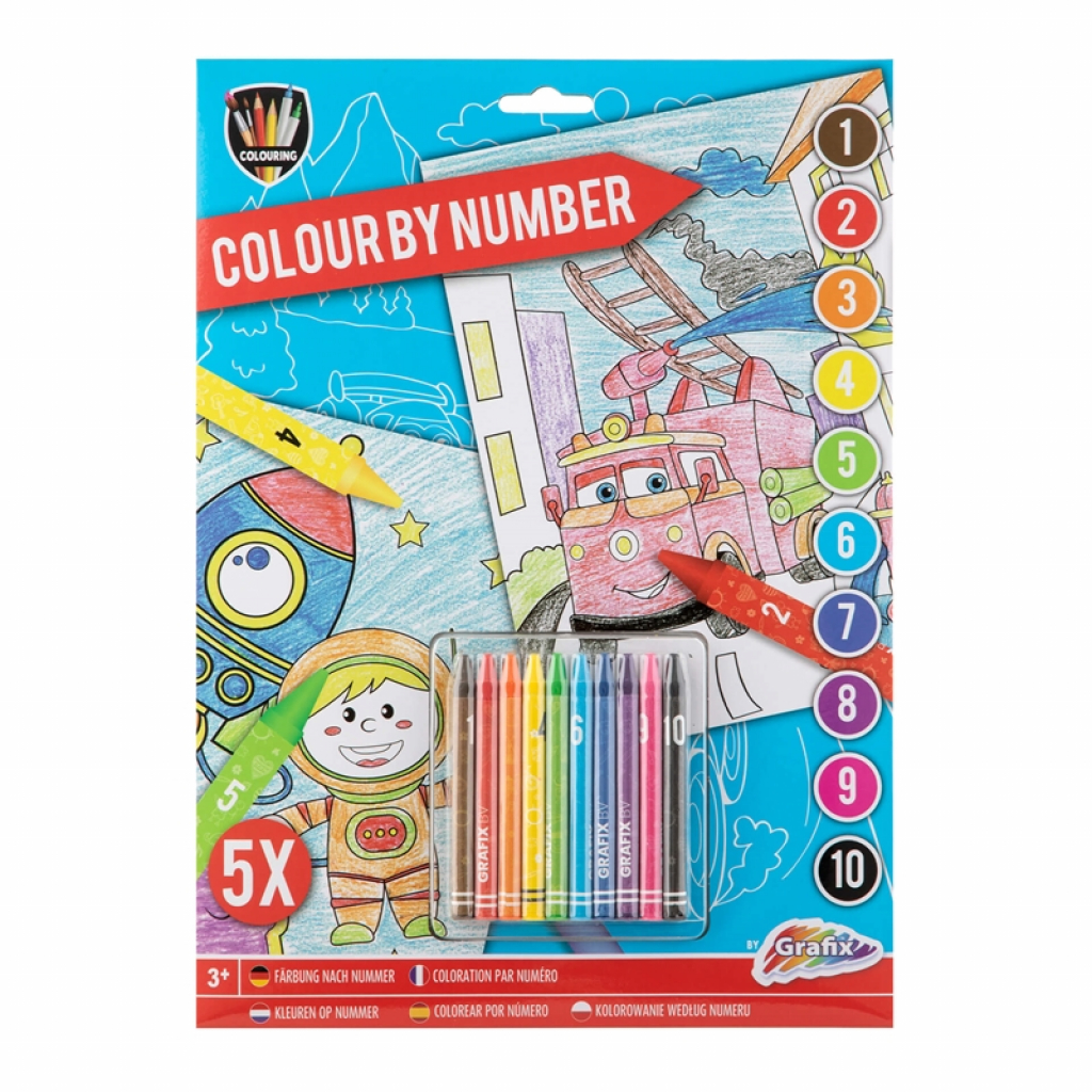 Moxy Комплект рисуване по номера Момчета, А4, 5 листа, с включени пастелина ниска цена с бърза доставка - BestPC.BG