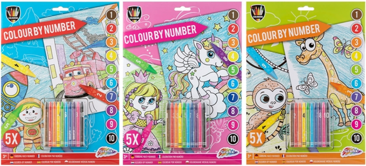 Moxy Комплект рисуване по номера, А4, 5 листа, с включени пастели, 24 брояна ниска цена с бърза доставка - BestPC.BG