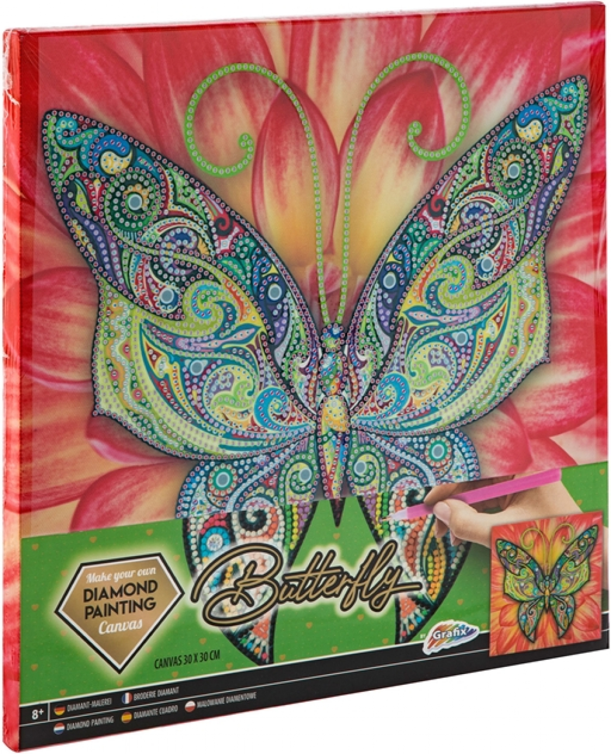 Moxy Платно за рисуване Пеперуда, с мъниста, 30 х 30 cmна ниска цена с бърза доставка - BestPC.BG