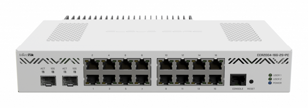 Комутатор/Суич Mikrotik CCR2004-16G-2S+PC, 10Gbps SFP, 2х SFP+на ниска цена с бърза доставка - BestPC.BG