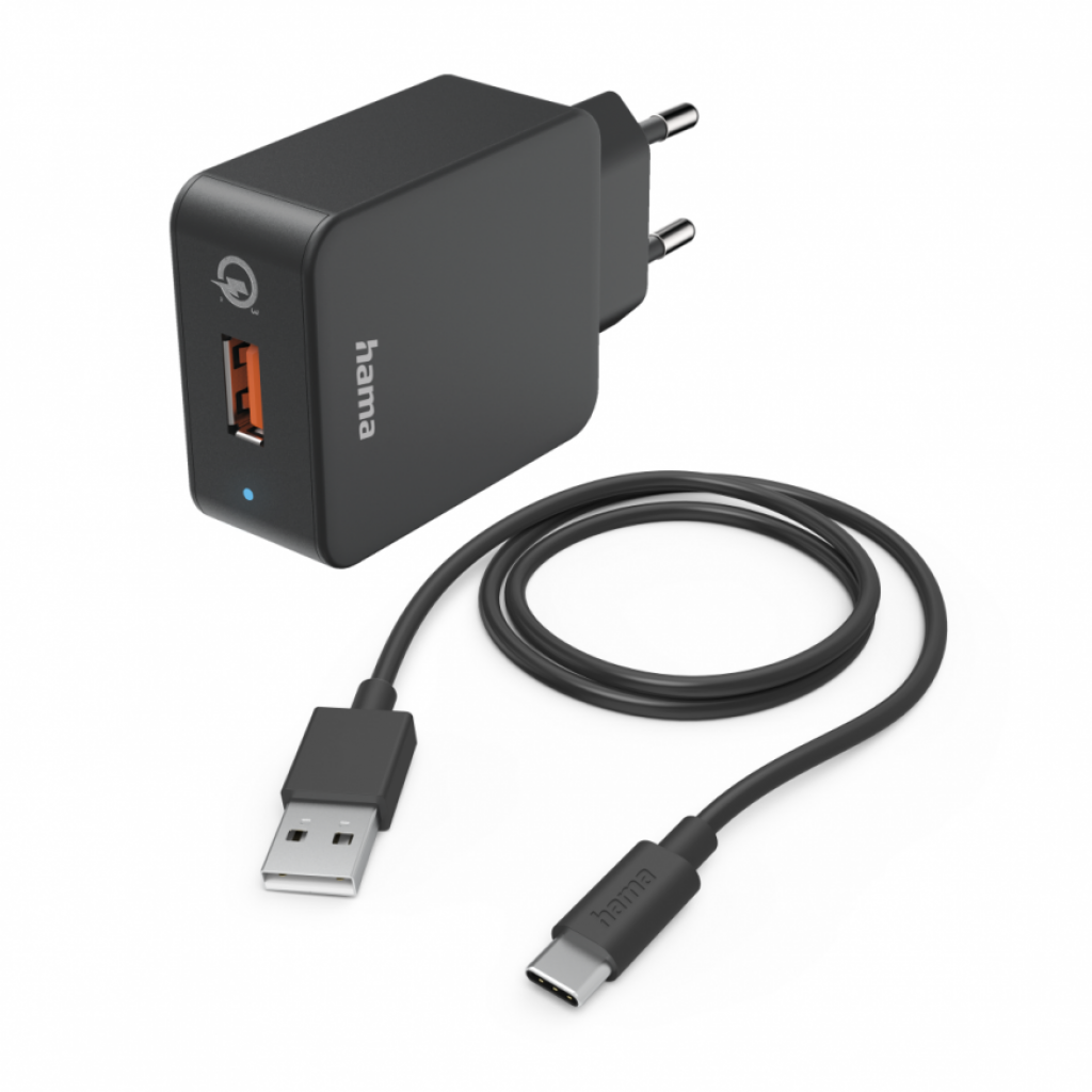 Принадлежност за смартфон Мрежово зарядно HAMA, 220V, USB-C, Qualcomm, Quick Charge, 19.5Wна ниска цена с бърза доставка - BestPC.BG