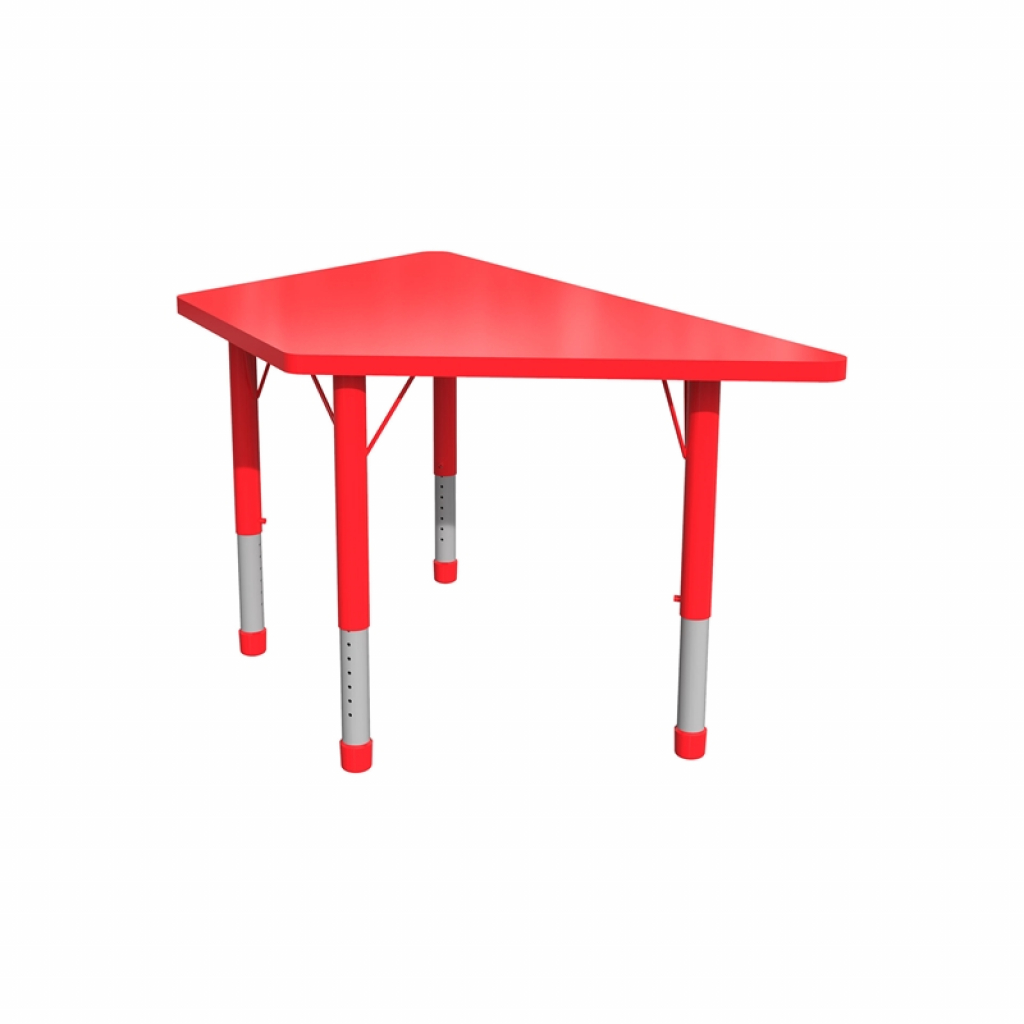 Бюро Ученическа маса RFG Трапец, с регулируема височина, от 3 до 8 години, 1200 х 600 х 370-620 mm, MDF, червенана ниска цена с бърза доставка - BestPC.BG