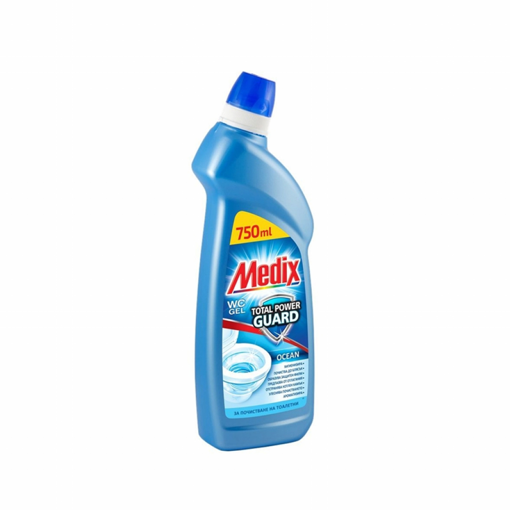 Почистващ продукт Medix Препарат за почистване на тоалетна Total Power Guard, океан, 750 ml, синна ниска цена с бърза доставка - BestPC.BG