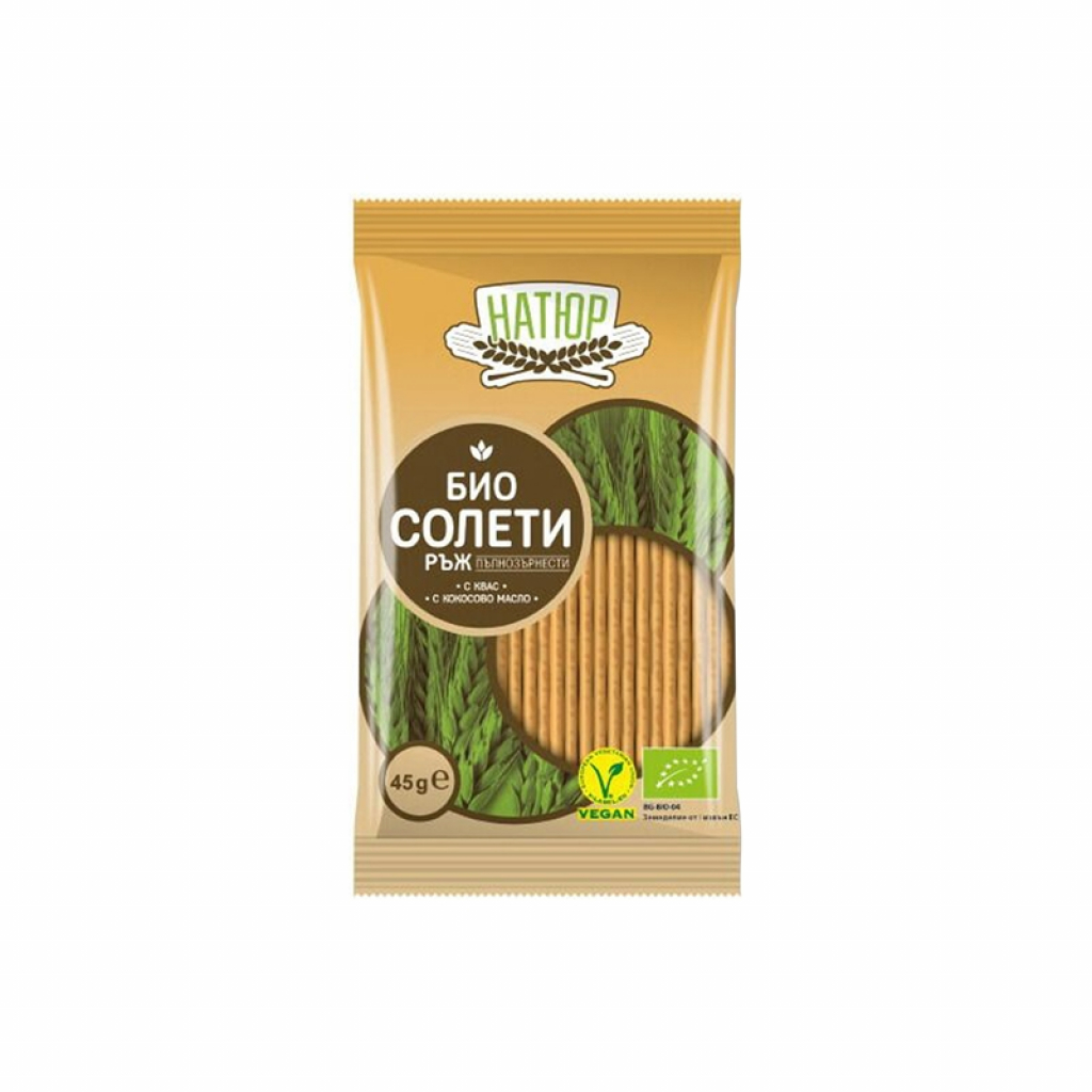 Продукт Пълнозърнести солети Натюр, от ръж, 45 gна ниска цена с бърза доставка - BestPC.BG