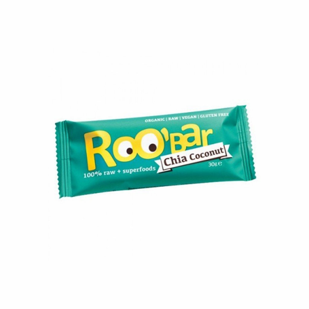 Продукт Roobar Суров бар, чиа и кокос, 30 gна ниска цена с бърза доставка - BestPC.BG